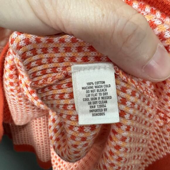 Bonobos Men's Orange Geo Sweater Polo Shirt - XL - Vintage Inspired - Retro Knit - Picture 5 of 6